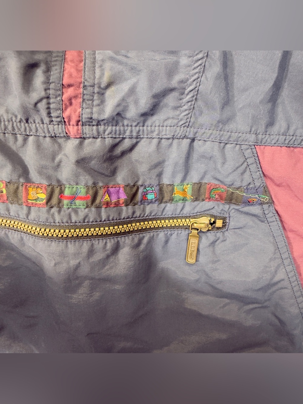 Vintage LL Bean Women's xl Aztec Anorak camping hiking pullover jacket 90s - Picture 4 of 15